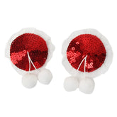 Pegatinas navideñas con lentejuelas pequeñas para pezones femeninos.